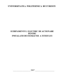 Echipamentul electric de acționare pentru instalațiile de extracție a țițeiului - Pagina 1