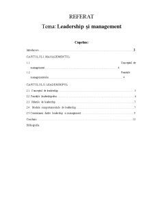 Leadership și Management - Pagina 1