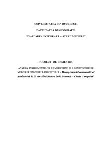 Managementul Conservativ al Habitatului 8310 din Situl Natura 2000 Semenic - Cheile Carașului - Pagina 1
