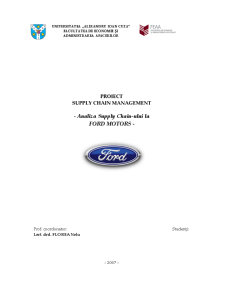 Analiza Supply Chain-ului la Ford Motors - Pagina 1