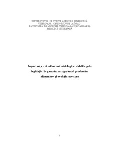 Importanța Criteriilor Microbiologice Stabilite prin Legislație în Garantarea Siguranței Produselor Alimentare și Evoluția Acestora - Pagina 1