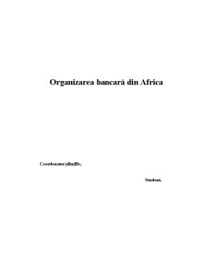 Sistemul bancar din Africa - Pagina 1