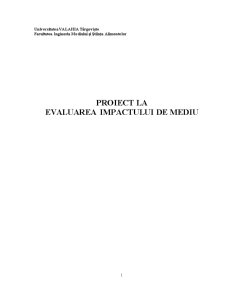 Evaluarea Impactului de Mediu - Pagina 1