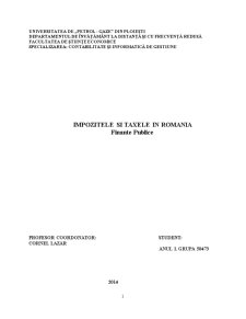 Impozitele și Taxele în România - Pagina 1