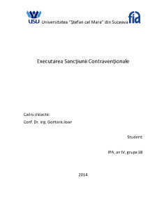 Executarea Sancțiunii Contravenționale - Pagina 1
