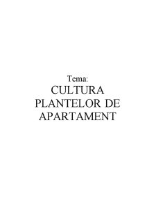 Cultura plantelor de apartament - Pagina 1
