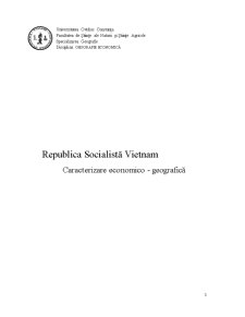 Analiza Economico-Geografica a Republicii Socialiste Vietnam - Pagina 1
