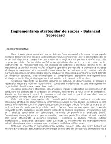 Implementarea Strategiilor de Succes - Balanced Scorecard - Pagina 1