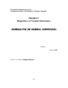 Proiectarea unui generator de semnal sinusoidal pentru domeniul de audiofrecvența - Pagina 1