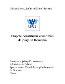 Etapele constituirii economiei de piață în România - Pagina 1