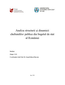 Analiza Structurii și Dinamicii Cheltuielilor Publice din Bugetul de Stat al României - Pagina 1