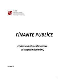 Eficiența cheltuielilor publice pentru educație - Pagina 1
