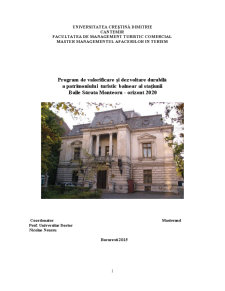 Program de Valorificare și Dezvoltare Durabilă a Patrimoniului Turistic Balnear al Stațiunii Baile Sărata Monteoru - Orizont 2020 - Pagina 1