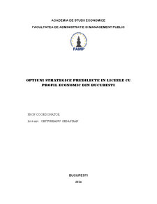 Opțiuni strategice în liceele economice din București - Pagina 1