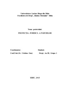 Protecția Juridică a Pădurilor - Pagina 1