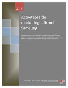 Activitatea de Marketing a Firmei Samsung - Pagina 1