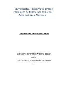 Contabilitatea instituțiilor publice - studiu de caz primăria Brașov - Pagina 1
