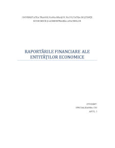 Raportările Financiare ale Entităților Economice - Pagina 1