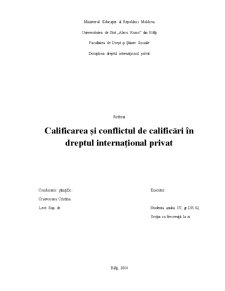 Calificarea și Conflictul de Calificări în Dreptul Internațional Privat - Pagina 1