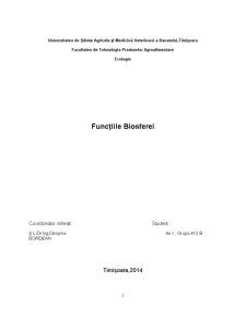 Funcțiile biosferei - ecologie - Pagina 1