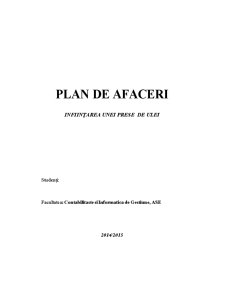 Plan de afaceri - înființarea unei prese de ulei - Pagina 1