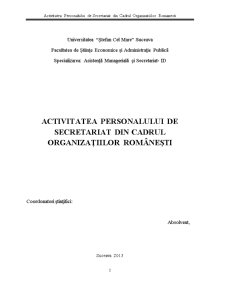 Activitatea personalului de secretariat din cadrul organizațiilor românești - Pagina 2