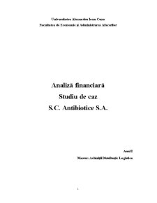 Analiza financiară - studiu de caz SC Antibiotice SA - Pagina 1
