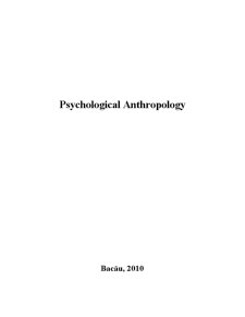 Psychological Anthropology - Pagina 1