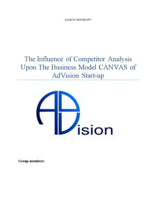 The Influence of Competitor Analysis Upon The Business Model CANVAS of AdVision Start-up - Pagina 1