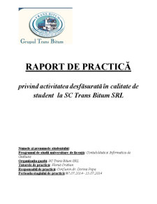 Raport de practică - Trans Bitum SRL - Pagina 1