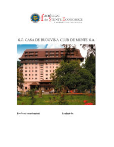 Analiza economico-financiară Casa de Bucovina Club de Munte SA - Pagina 1