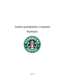 Analiza potențialului companiei Starbucks - Pagina 1