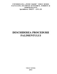 Deschiderea Procedurii Falimentului - Pagina 1