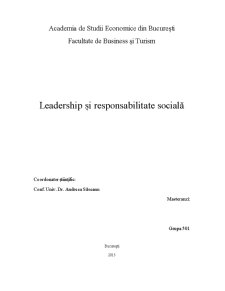 Leadership și Responsabilitate Socială - Pagina 1