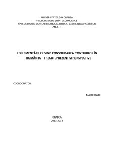 Reglementări privind Consolidarea Conturilor în România - Pagina 1