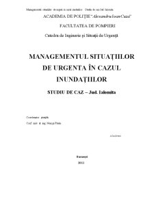 Managementul Situațiilor de Urgenta în Cazul Inundațiilor Studiu de Caz - Jud Ialomita - Pagina 1