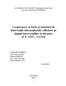 Cooperarea cu forțe și structuri de intervenție internaționale solicitate pe timpul intervențiilor la dezastre (UE, ONU, NATO) - Pagina 2