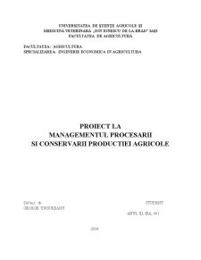 Managementul procesării și conservării producției agricole - Pagina 1