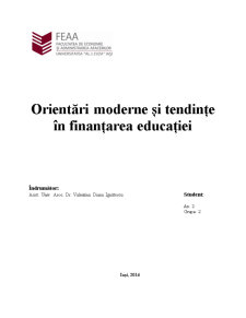 Orientări Moderne și Tendințe în Finanțarea Educației - Pagina 1