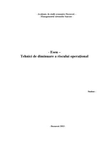 Tehnici de Diminuare a Riscului Operațional - Pagina 1