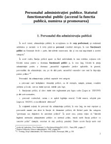 Personalul administrației publice - statutul funcționarului public (accesul la funcția publică, numirea și promovarea) - Pagina 3