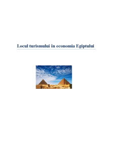 Locul Turismului în Economia Egiptului - Pagina 1