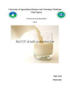 HACCP of Milk Production Line - Pagina 1