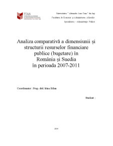 Analiza comparativă a dimensiunii și structurii resurselor financiare publice (bugetare) în România și Suedia în perioada 2007-2011 - Pagina 1