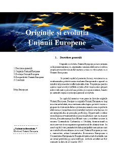 Originile și Evoluția Uniunii Europene - Pagina 1