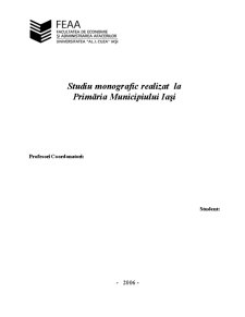 Studiu Monografic Realizat la Primăria Municipiului Iași - Pagina 1
