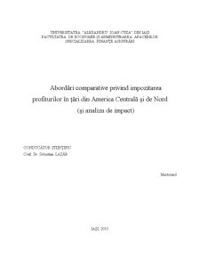 Abordări comparative privind impozitarea profiturilor în țări din America Centrală și de Nord (și analiza de impact) - Pagina 1