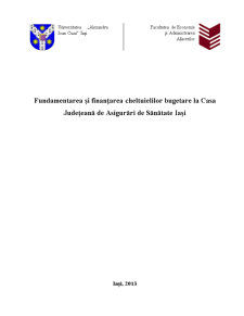 Fundamentarea și Finanțarea Cheltuielilor Bugetare la Casa Județeană de Asigurări de Sănătate Iași - Pagina 1
