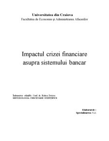 Impactul Crizei Financiare Asupra Sistemului Bancar - Pagina 1