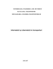 Informatică și cibernetică în transporturi - Pagina 1